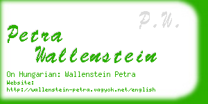 petra wallenstein business card